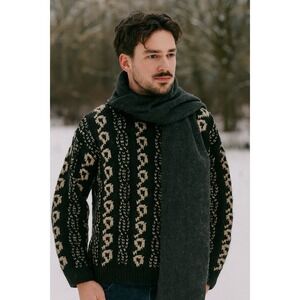 Davis & Squire Hand Knit Sweater SZ Medium Wool Shetland Ski Lodge Cabin